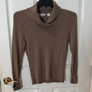 Cozy Brown Ribbed Sweater taupe PRIA size medium